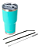 Copo Térmico Inox Siluet 850ml 2 Canudo Escova NTK Turquesa - Imagem 3