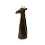 ESCULTURA GIRAFA DECORATIVA EM RESINA MARROM DETALHE DOURADO 39,5CM - Imagem 1