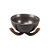 BOWL EM CERAMICA MARROM COM BASE EM MADEIRA - Imagem 1