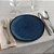 CJ 06 PRATOS SOBREMESA EM PORCELANA AZUL COM DETALHE PRETO - Imagem 3