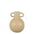 VASO DECORATIVO EM CERAMICA BEGE ESCURO COM ALCA IV 16,5CM - Imagem 1