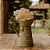 Vaso Jarro Decor de Metal Provençal Verde com Pássaro 31 cm - Imagem 2
