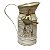 Vaso Jarro Decorativo Metal Provençal Bege Pássaro 23cm - Imagem 1