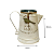 Vaso Jarro Decor de Metal Provençal Bege com Pássaro 22 cm - Imagem 3