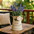 Vaso Jarro Decor de Metal Provençal Bege com Pássaro 22 cm - Imagem 2