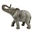 ESCULTURA ELEFANTE CINZA RESINA COM BORBOLETAS 24cm - Imagem 1
