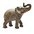 ESCULTURA ELEFANTE MARROM RESINA FLOWERS 14,5X16X6cm - Imagem 2