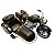 ESCULTURA MOTO MINIATURA SIDECAR EM METAL 18X37X23CM - Imagem 2
