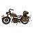 ESCULTURA MOTO MINIATURA VINTAGE MILITAR EM METAL 17x36X9 - Imagem 1