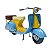 ESCULTURA VESPA MINIATURA VINTAGE AZUL EM METAL 12X23X9,5CM - Imagem 1
