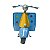 ESCULTURA VESPA MINIATURA VINTAGE AZUL EM METAL 12X23X9,5CM - Imagem 3