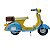 ESCULTURA VESPA MINIATURA VINTAGE AZUL EM METAL 12X23X9,5CM - Imagem 2