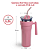 Caneca Termica com Alca Tampa e Canudo Inox Pink 1 2L - Imagem 4