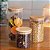 Pote de Vidro Mantimento 1700 ML Canelado Tampa de Bambu - Imagem 3