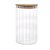 Pote de Vidro Mantimento 800 ML Canelado Tampa de Bambu - Imagem 1