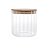 Pote de Vidro Mantimento 560 ML Canelado Tampa de Bambu - Imagem 1
