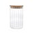 Pote de Vidro Mantimento 640 ML Canelado Tampa de Bambu - Imagem 1