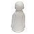 Escultura Monge Flor de Lotus M Branco em Po de Marmore 21cm - Imagem 3
