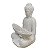 Escultura Luminaria Buda Luz de pedra em Pó de Mármore 32cm - Imagem 4