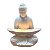 Escultura Luminaria Buda Luz de pedra em Pó de Mármore 32cm - Imagem 2