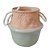 Mini vaso em ceramica verde e terracota com alça de corda - Imagem 1