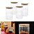 Kit 4 Potes Vidro Mantimento 640 ML Canelado Tampa de Bambu - Imagem 1