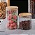 Kit 4 Pote de Vidro Mantimento 560 ML Canelado Tampa Bambu - Imagem 6
