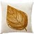 ALMOFADA BORDADA EM LINHO FOLHA DOURADA 50X50 - Imagem 1