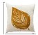 ALMOFADA BORDADA EM LINHO FOLHA DOURADA 50X50 - Imagem 3