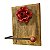 GANCHO RUSTICO MADEIRA DE PEROBA COM FLOR DE METAL VERMELHO - Imagem 3
