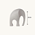 ESCULTURA ELEFANTE EM POLIRRESINA BEGE MART 18cm - Imagem 3
