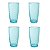 KIT 4 COPOS ACRILICO 560ml MARTELADO AZUL FLORARTE - Imagem 1
