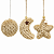 Kit Enfeite Natalino Estrela Lua e Bola Peludo Decorativo - Imagem 1