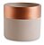 CACHEPOT GEOMETRICO NUDE E COBRE EM CIMENTO G - Imagem 1