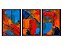 TRIO DE QUADRO DECORATIVO PRETO ORANGE ART - Imagem 1