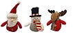 Trio de Adornos para árvore - Papai Noel, Boneco de Neve, Rena - Imagem 1