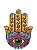 Incensario e ima de ceramica Mao de Hamsa Color - Imagem 1
