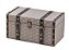 BAU DECORATIVO FORRADO MDF E CORINO CINZA P - Imagem 1