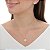 Conjunto Colar e Brinco Gota Rosa Cravejado Banhado a Ouro 18k - Imagem 2