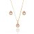 Conjunto Colar e Brinco Gota Rosa Cravejado Banhado a Ouro 18k - Imagem 1