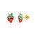 Brinco Duplo Infantil Cereja e Morango Banhado a Ouro 18k - Imagem 1
