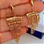 Brinco Franja Design Triangular Banhado a Ouro 18k - Imagem 2
