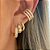 Piercing Fake 3 Fileiras Cristais Cravejado Banhado a Ouro 18k - Imagem 2