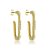 Brinco de Argola Retangular Very e Zirc Banhado a Ouro 18k - Imagem 2