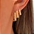 Brinco Trio de Argola Retangular Lisa Lary Banhado a Ouro 18k - Imagem 2