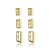 Brinco Trio de Argola Retangular Lisa Lary Banhado a Ouro 18k - Imagem 1