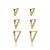 Brinco Trio Triangular Liso Folheado a Ouro 18k - Imagem 2