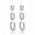Brinco Trio de Argola Crav Ródio Branco - Imagem 1