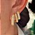 Brinco Trio Quadrado Gold e Zircônias Banhado a Ouro 18k - Imagem 1