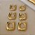 Brinco Trio Quadrado Gold e Zircônias Banhado a Ouro 18k - Imagem 3